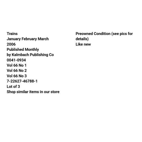 Vtg Lot 3 Trains Jan Feb Mar 2006 Magazine Track Railroad Engineer Locomotive - Picture 2 of 9